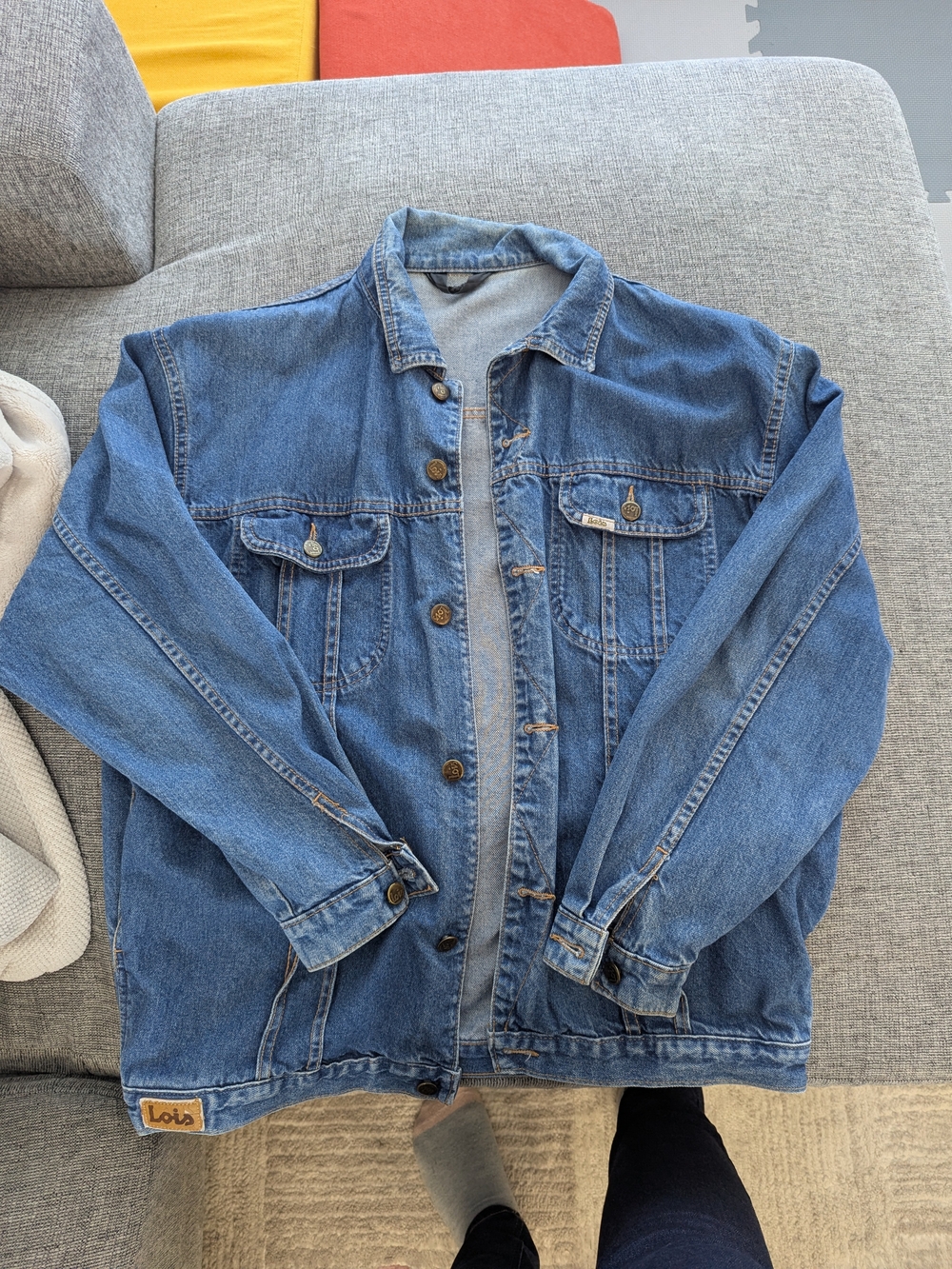 Lois Men's Classic Denim Jacket in Medium Blue